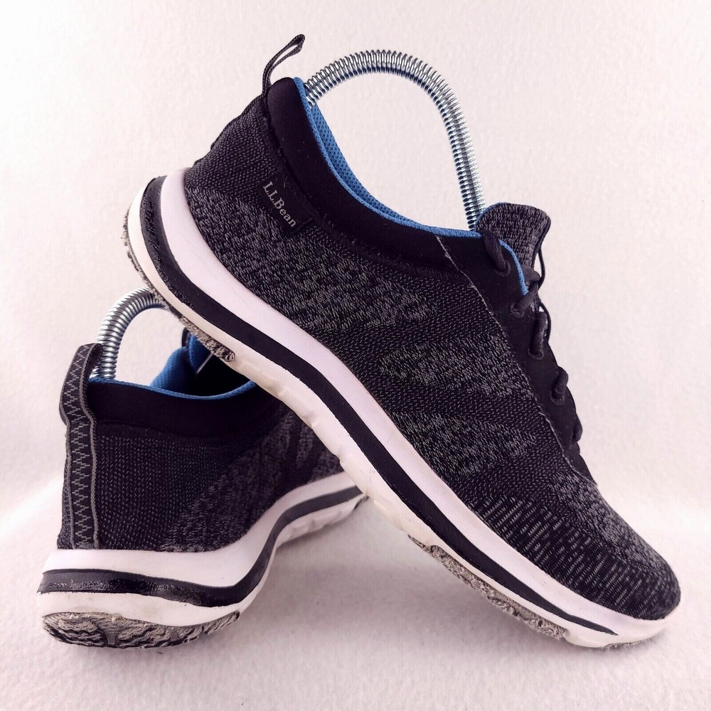 LL‎ Bean Shoes Womens 9 Black Gray Summer Sneakers Trainers Lace Up Low Mesh